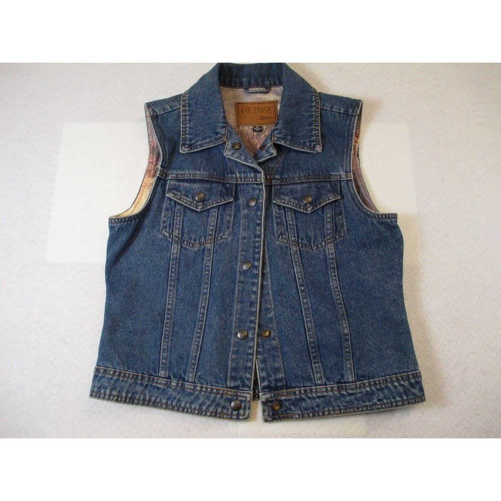 Outback Trading Company Womens Size M Denim Vest